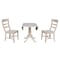 International Concepts Round 42 in Rd Top Pedestal Table, 2 Chairs, Unfinished, Ready to Finish, 42 in W, 42 in L, Wood K-42DPT-C36-2 - alternate 3